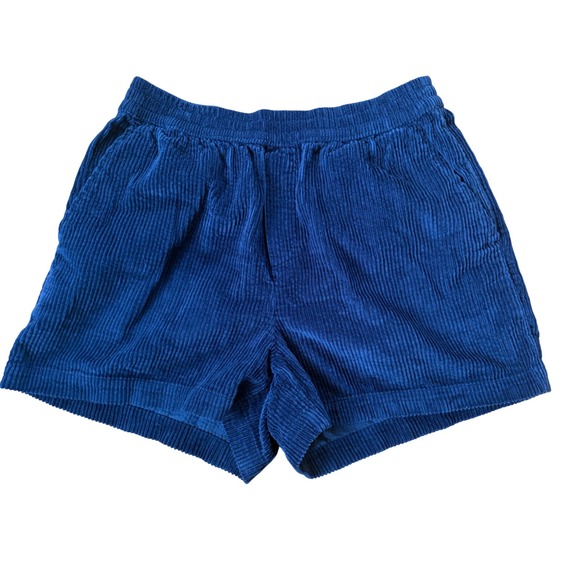 aerie Pants - Aerie NWT Blue Corduroy Shorts Elastic Waist Pockets 100% Cotton Small Summer